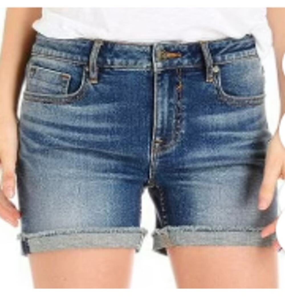 Vigoss Women 24 Medium Wash "Marley Short" Cotton Stretch Denim Shorts